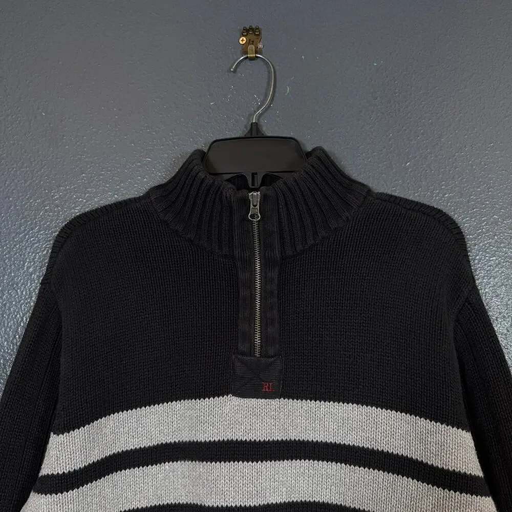 Polo Ralph Lauren Jeans Company XL men’s black 1/4 zip sweater vintage
